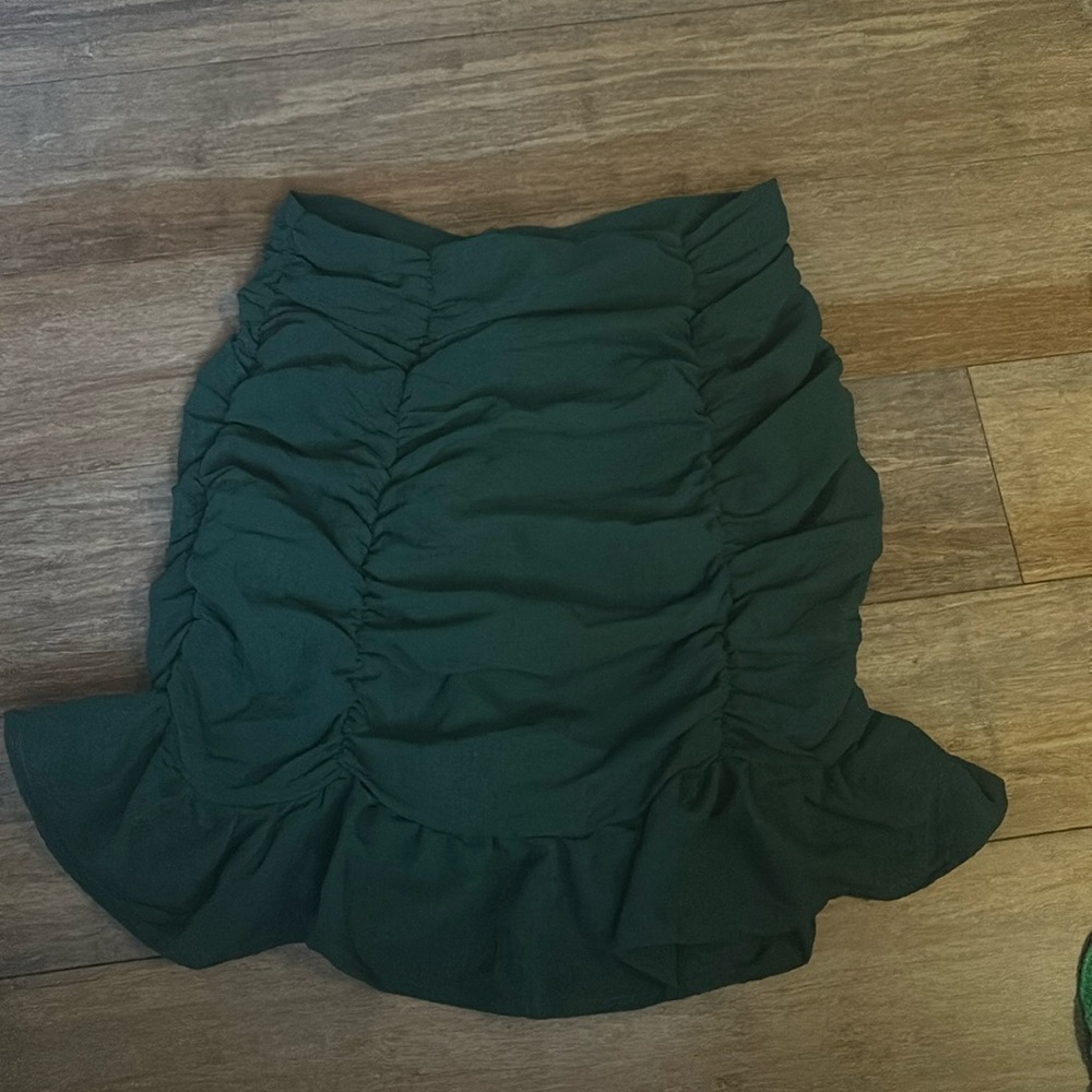 forest green skirt